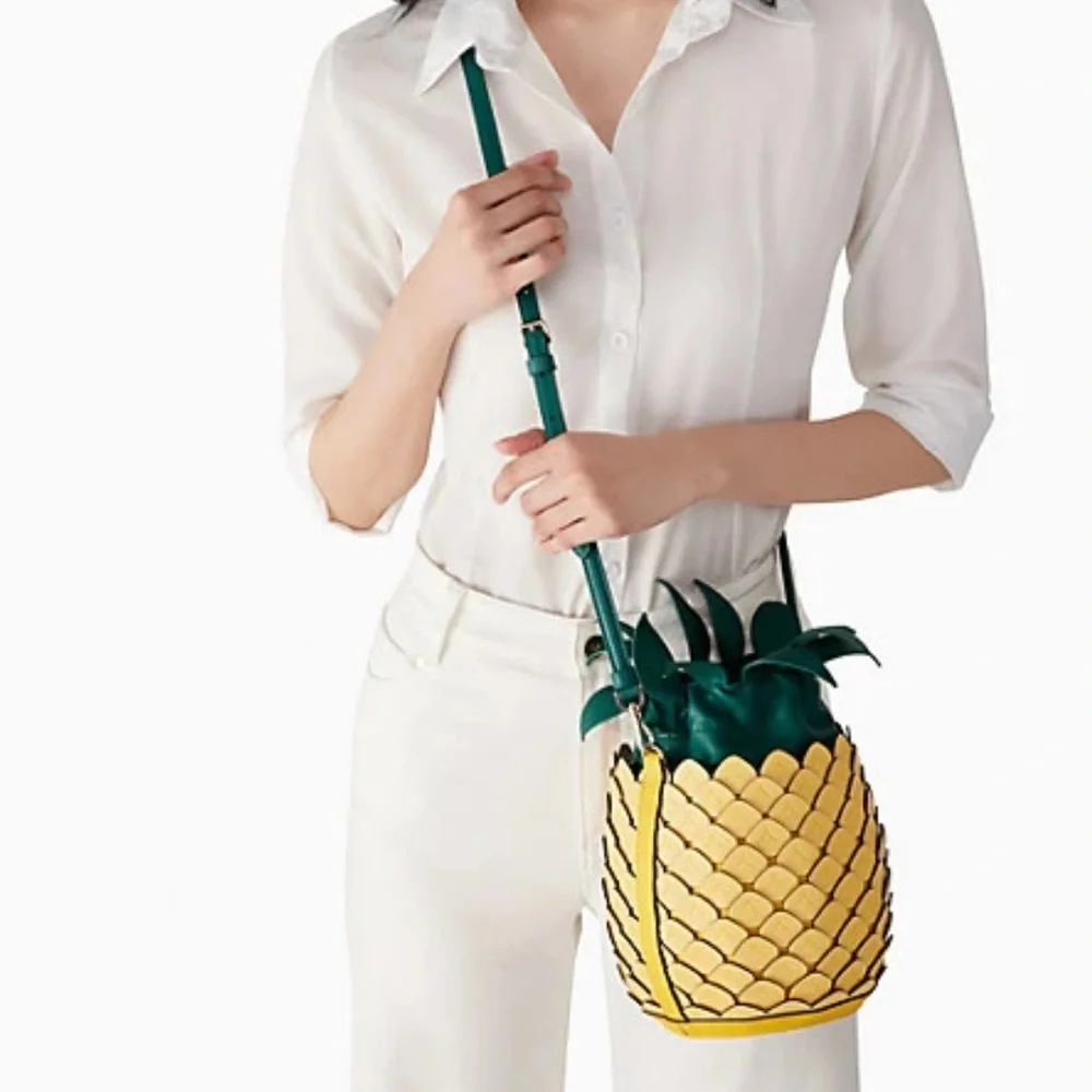 Kate Spade Pineapple Crossbody Bucket Bag Amazing Colada Novelty yellow - Picture 2 of 14